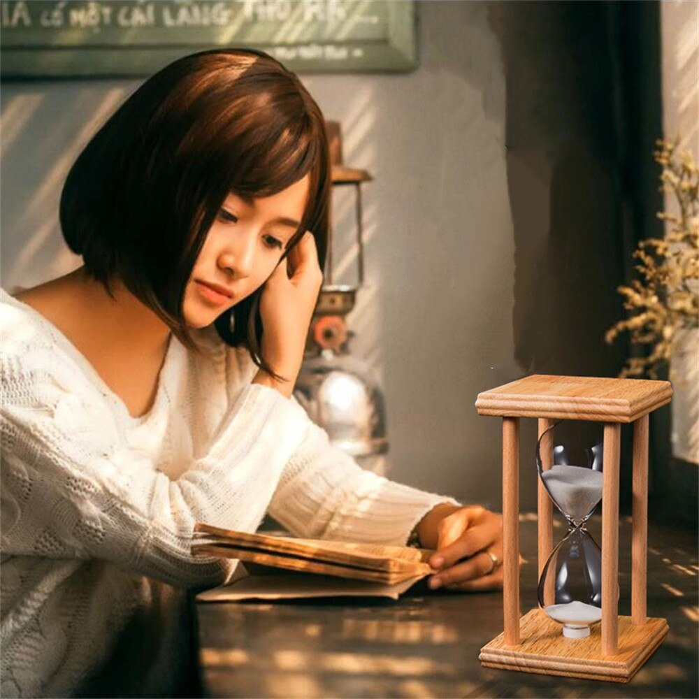 Reloj de arena nórdico de madera para niños, reloj de arena con temporizador, decoración para el hogar y la Oficina, adorno artesanal
