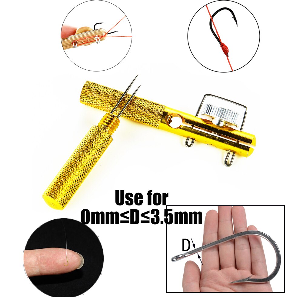 Legering Visgerei Haak Knopen Gereedschap Tier Tweekoppige Naald Knopen Sub-lijn Tie Knopen Tie En Loop tyer Vishaak Remover