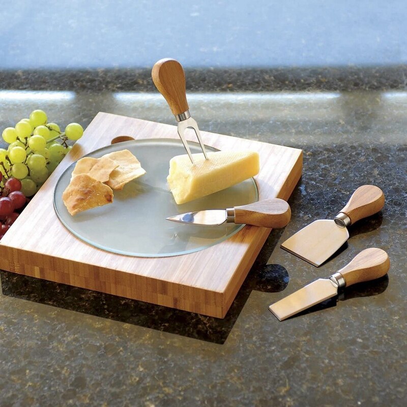 stykker sæt osteknive med bambustræskaft stål rustfri osteskærer osteskærer (bambushåndtag) –
