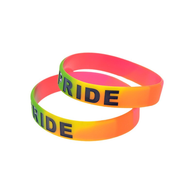 Armbinde Rosa Regenbogen silikon Armbinde konkaven gravierte regenbogen farbe Segment Armbinde