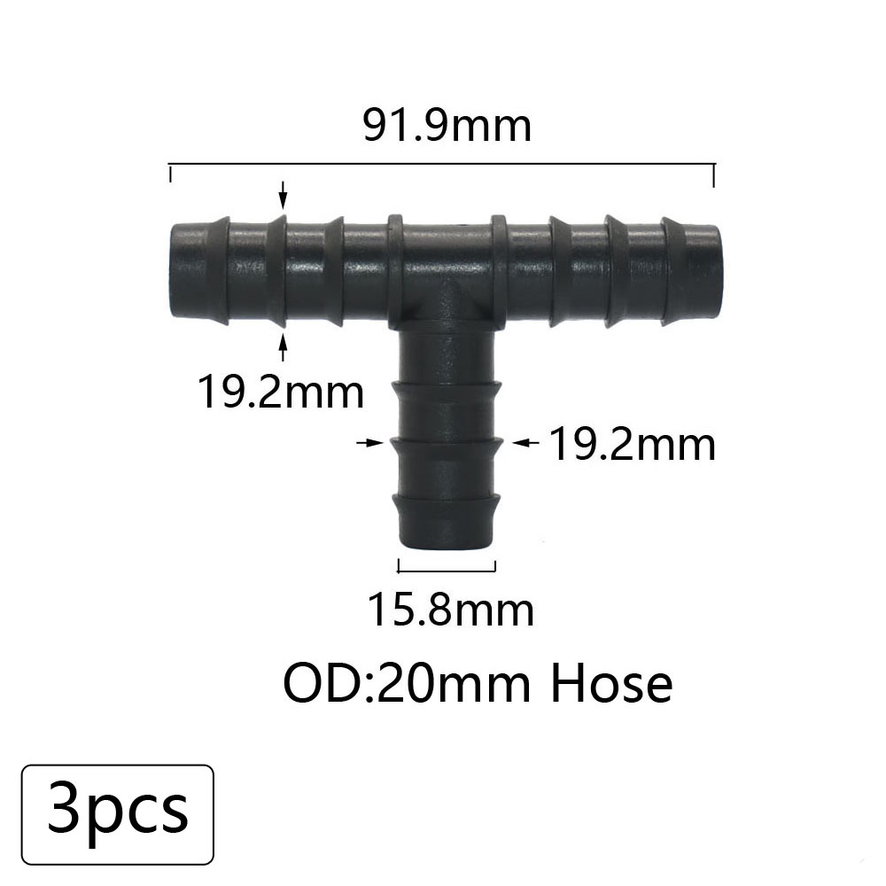 Plastic Hose Barb Connectors 16/20/25mm Pe Tube Tee Elbow Cross End Plug Reducing Coupler Drip Irrigation Fitting 1/2 3/4 1": Blue