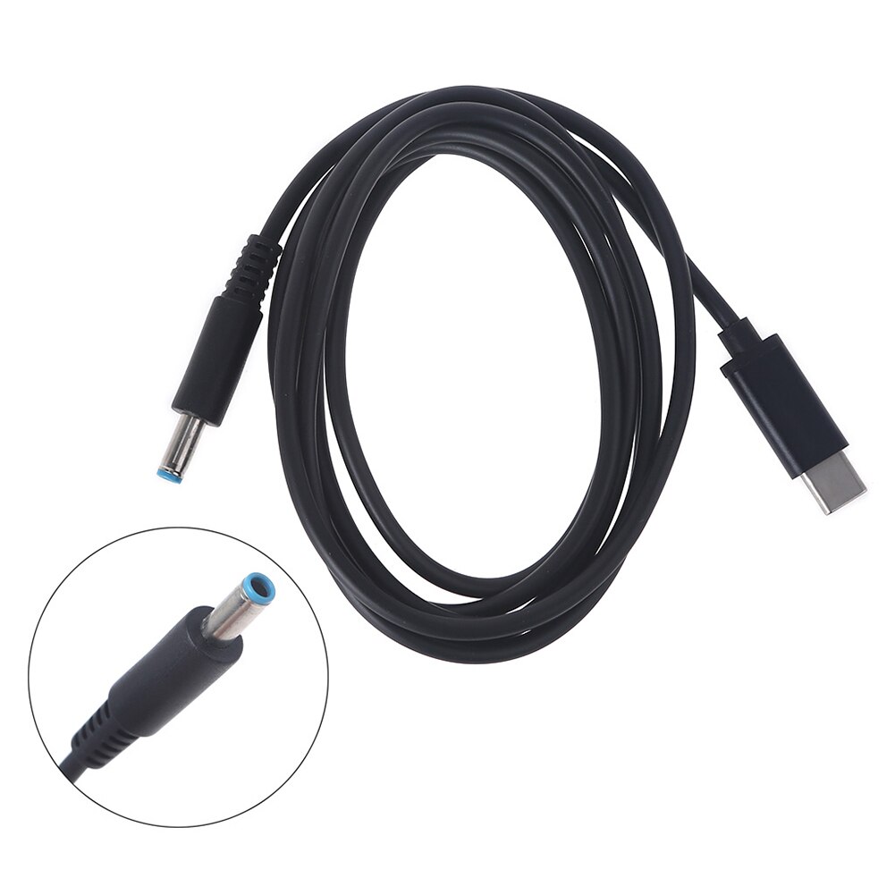 Usb-typ-c-pd-ladegerät, laptop-netzteil, konverter,  to 4.5 x 3.0 dc klinkenstecker, ladekabel, 65w x 20v 3a  hp 1.5m