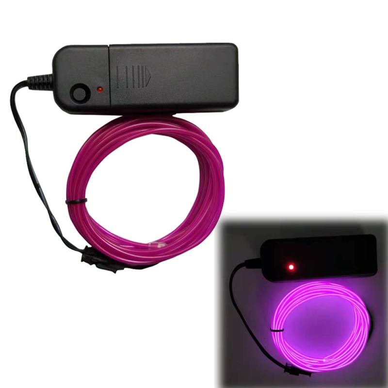 Di incandescenza Legare di EL Luce Al Neon Auto Luci Della Stringa Decorazione Auto Luce Al Neon Lampada A LED Flessibile Ha Condotto La Luce di Striscia di Accessori Auto interno Più Nuovo: purple