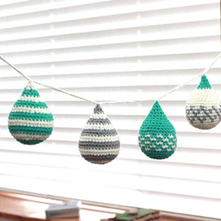 Scandinavische stijl hangende decoraties gehaakte druppels decoratie babymobiel tipi decoratie: Groente