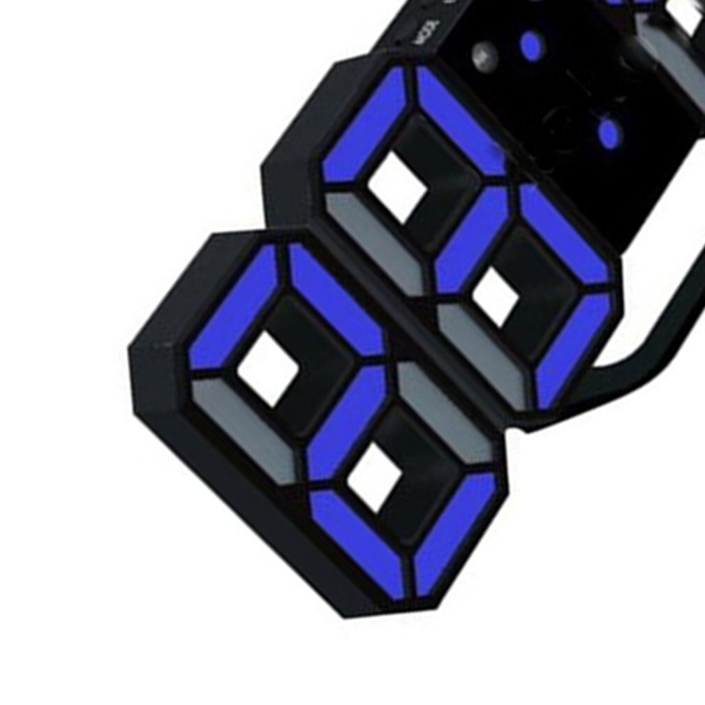 Office 3D Alarm Clock Multifunctional LED Digital Wall Clock Sound Control Stereo Alarm Clock