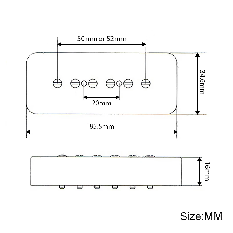Vintage alnico 2 p90 soapbar gitarpickup, alnico ii pickup for 6- strengs elektrisk gitar, gitartilbehør