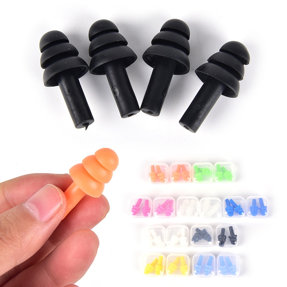 2 pares de silicone à prova dwaterproof água natação tampões de ouvido protetores de ouvido protetor de redução ruído para viagens dormir