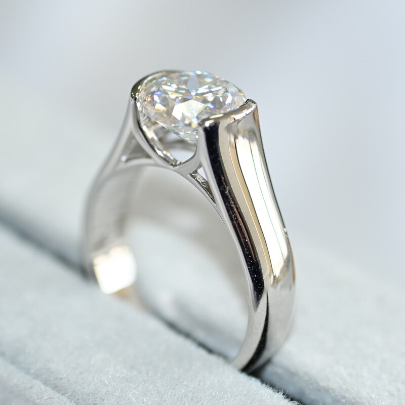 OEVAS Echt 2 Carat D Farbe Moissanite Hochzeit Ringe Für Frauen 18K Weiß Gold Überzogene 100% 925 Sterling Silber braut Edlen Schmuck