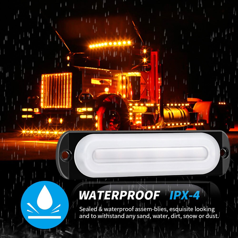 6LED IPX4 Truck LED Lights DC12v-24v Lorry Waterproof Turn Signal Truck LED Marker Light Side Lights Truck Trailer Light