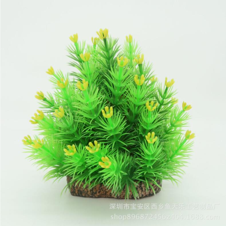 Aquarium Landschap Plant Decoratie Aquarium Kerstboom Kunstbloem Simulatie Ornament Bonsai Bonsai Decoratie: YELLOW