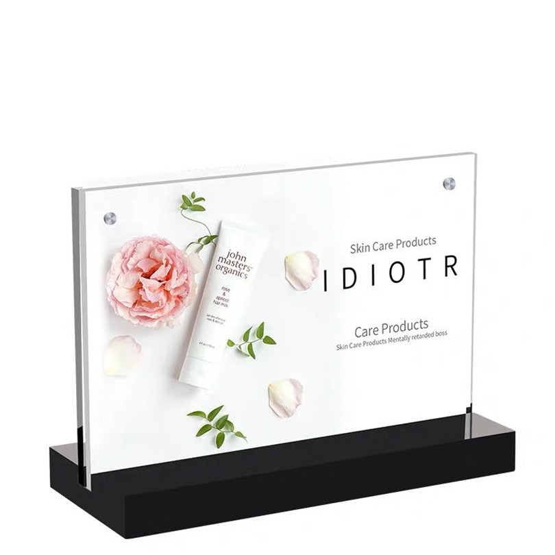 100*200mm akrylskilt holder bord nummer stand menu tæller plakat holder skilt display stativ