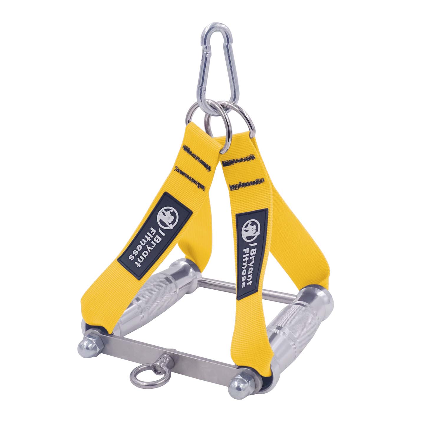 Gym Rowing Double D Handle Lat Push Down V Bar Cable Machines Attachment Multifunction Triceps Strength Workout Exercise Trainer: metal handle yellow