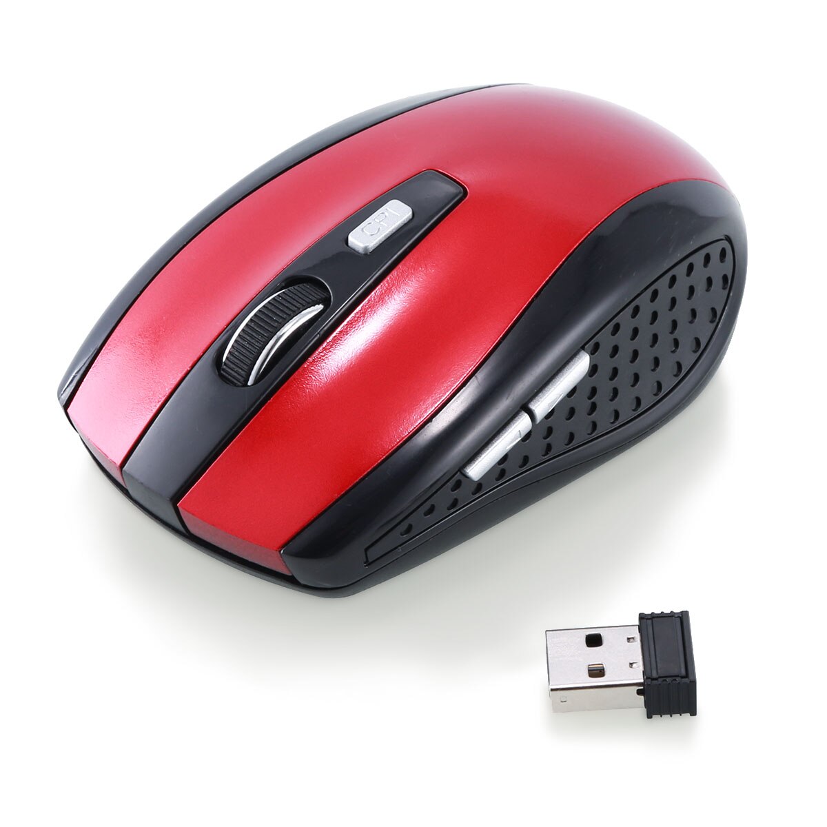 SOONHUA Wireless Mouse 2.4GHz Mouses Memory Cordless Scroll Mice 16 Channels For USB​ PC Laptop Computer: Red