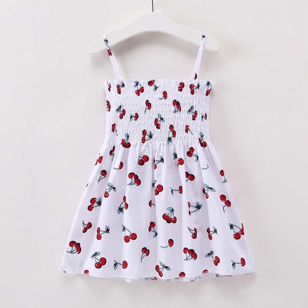 Vestido de tirantes para niñas, ropa infantil de verano, vestidos para niñas pequeñas, ropa de princesa con estampado de flores sin mangas de algodón para bebés: 5 años