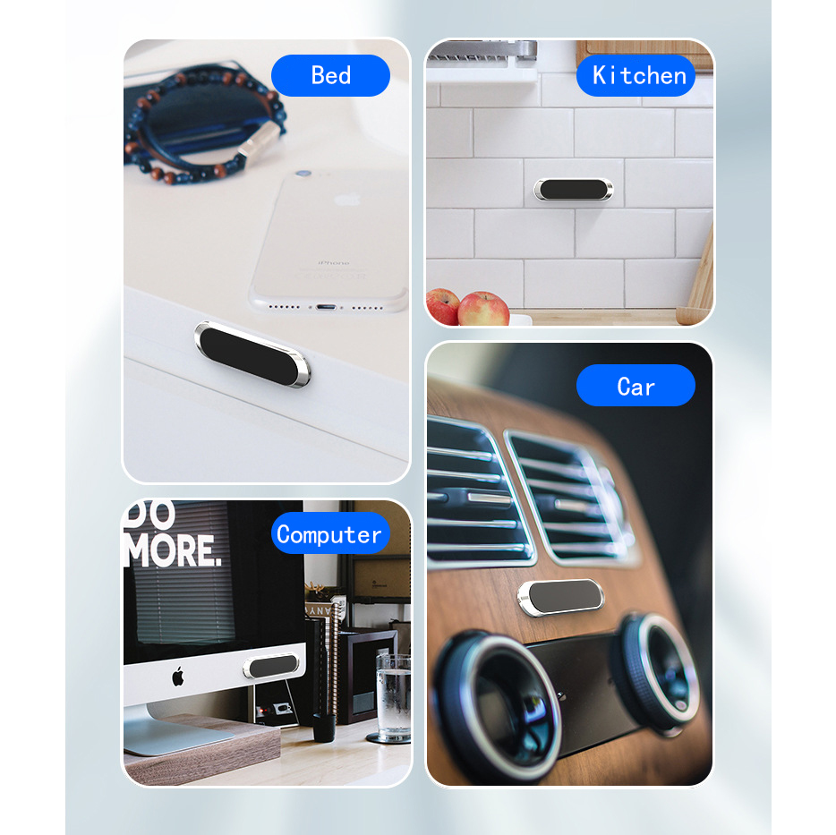 Soporte magnético para teléfono de coche con forma de Mini tira Simple, accesorios para coche 9*2,4 MMN40, imanes magnéticos fuertes, pegamento Nano sin marcas