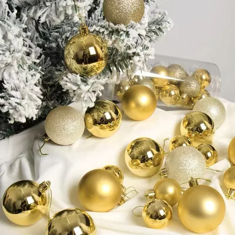 24pcs/Box Christmas Balls Christmas Tree Ornaments Christmas Decoration for Home Party Christmas Hanging Pendant Christmas Balls