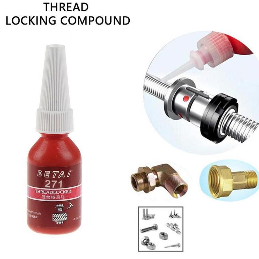 10Ml 271 Agent Draad Locker Afdichting Snelle Uitharding Lekvrij Hoge Sterkte Anti Corrosie Fles Thuis Draagbare Anaërobe Lijm