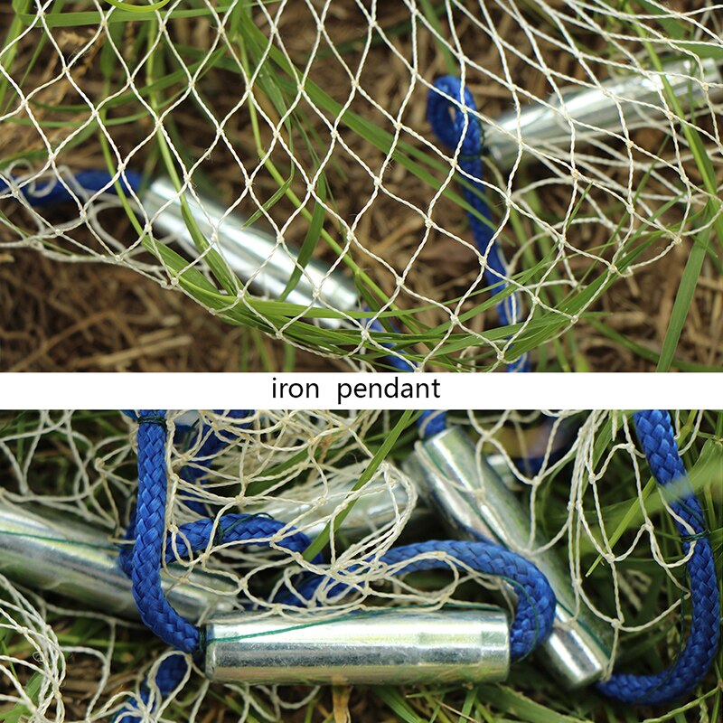 Lawaia Nylon Fishing Net Iron Pendant White Nylon Cast Net Silver Aluminum Ring Hand Throwing Outdoor Tool