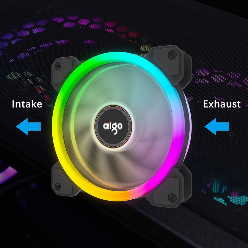 Aigo DR12 RGB Fan 120mm IR Remote Adjust Color Quiet PC Case Sets Cooling Fan CPU Cooler Gaming Case Controller Max 8fans