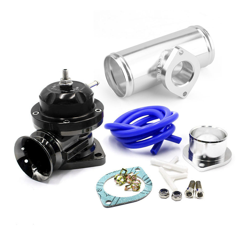 Type-rs turbo blow off ventil justerbar 25 psi bov med 63mm 2.5 "flange rør til gd-rs fv rz blow off ventil adapter l = 150mm: Sort