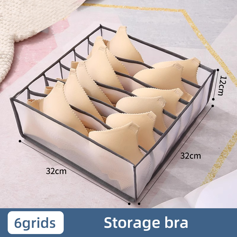 Ondergoed Lade Organizer Opbergdoos Opvouwbare Closet Organisatoren Lade Divider Opbergdozen Voor Onderbroeken Sokken BH: Donker Kaki