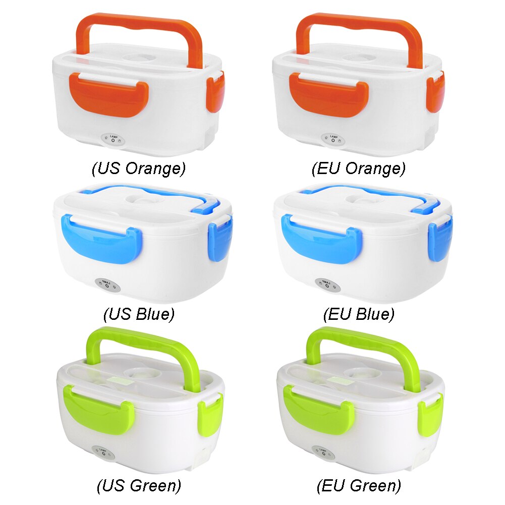 2 in 1 auto & thuis elektrisch verwarmde lunchbox draagbaar 12v 110v 220v bento boxen voedselverwarmer rijstcontainer amerikaanse stekker/eu-stekker
