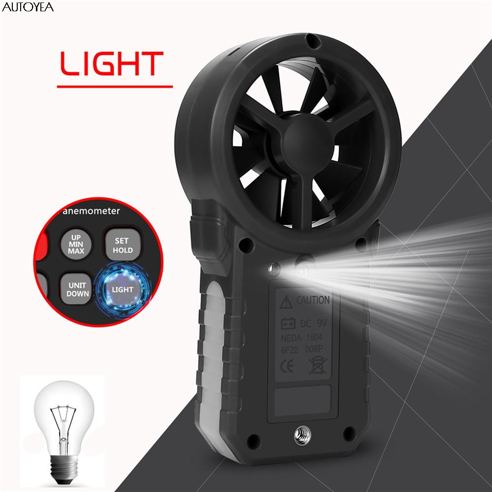 3 In 1 Digital Anemometer Wind Speed Meter For Measuring Wind Speed/Temperature /Wind Volume With Backlight LCD