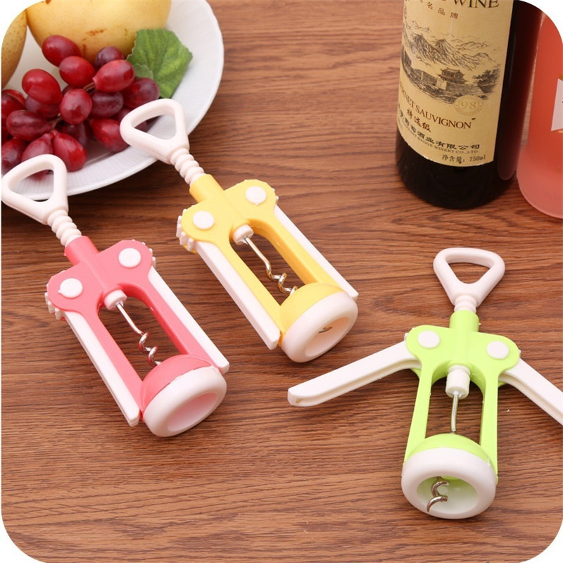 1 pc Leuke Wijn Flesopener Wijnfles Corkscrew Bier Cap Opener Draagbare Praktische Flesopener Thuis Keuken Bar Gereedschap