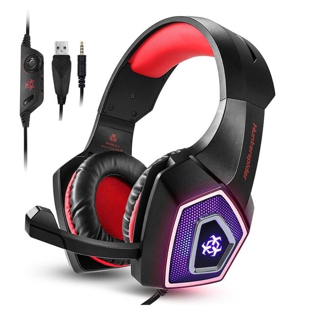 Giausa gaming sport headset stereo bas hörlur mikrofon led ljus för  ps4 xbox en pc +5000 dpi 6 knappar pro gaming mus: D