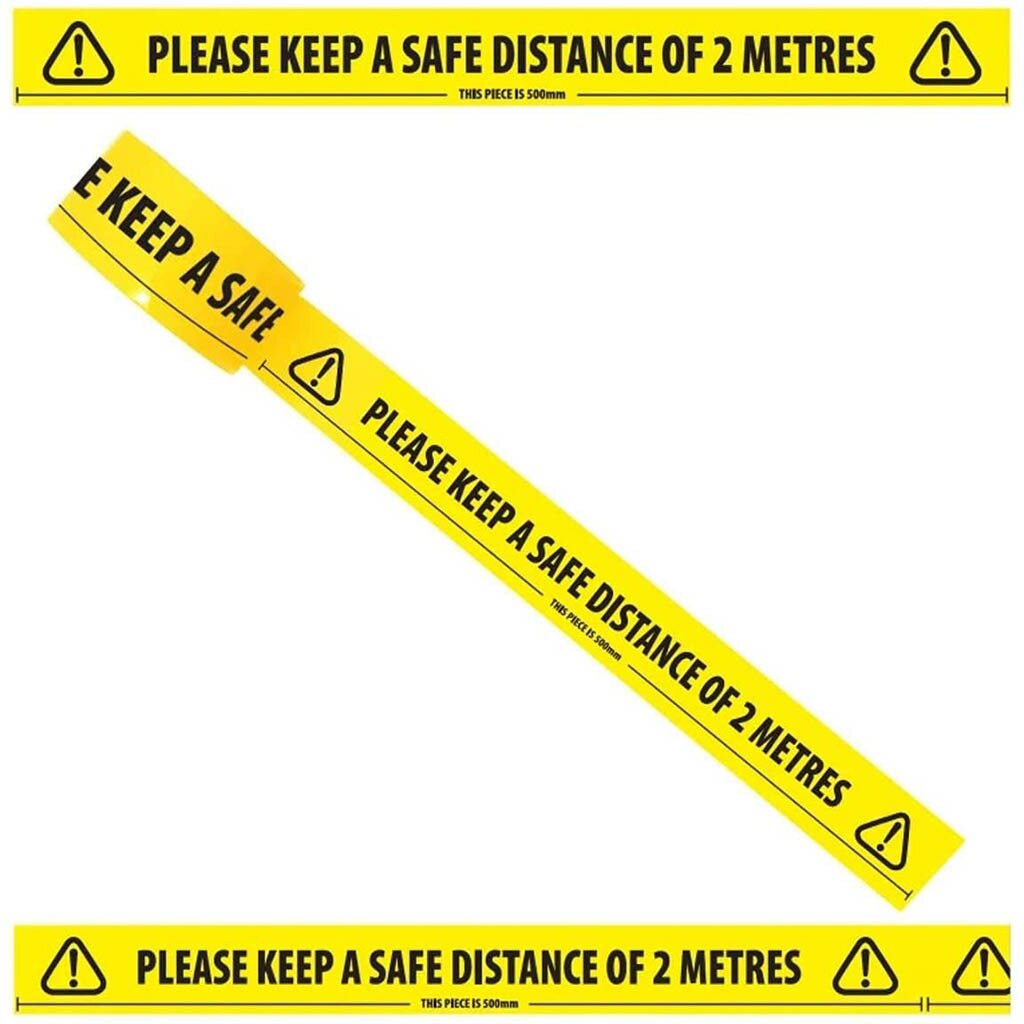 2/4/6/12 pcs Safety Tape 2m Metre Apart Social Safe Distancing Floor Tape 33 m x 48mm For supermarkets, banks, hospitals