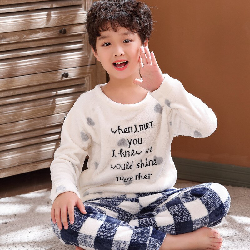 Julis sång familj vinter flanell pyjamas set varm söt förälder pyjamas barn pyjamas familj outfits pyjamas sovkläder: Pojke / 9t