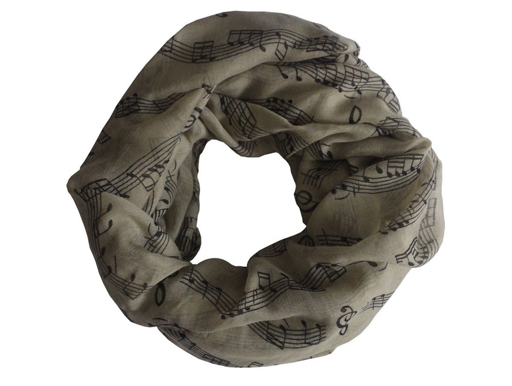 FOXMOTHER, , bufandas blancas a la con estampado de letras y notas musicales, hojas de notas y Piano, para madres y mujeres: Khaki