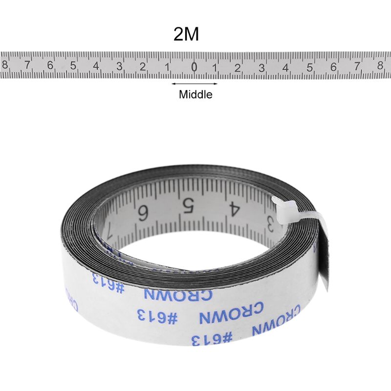 Rustfrit stål geringsspor målebånd selvklæbende metrisk skala lineal 1m-3m til t-spor router bordsav træbearbejdningsværktøj: 02