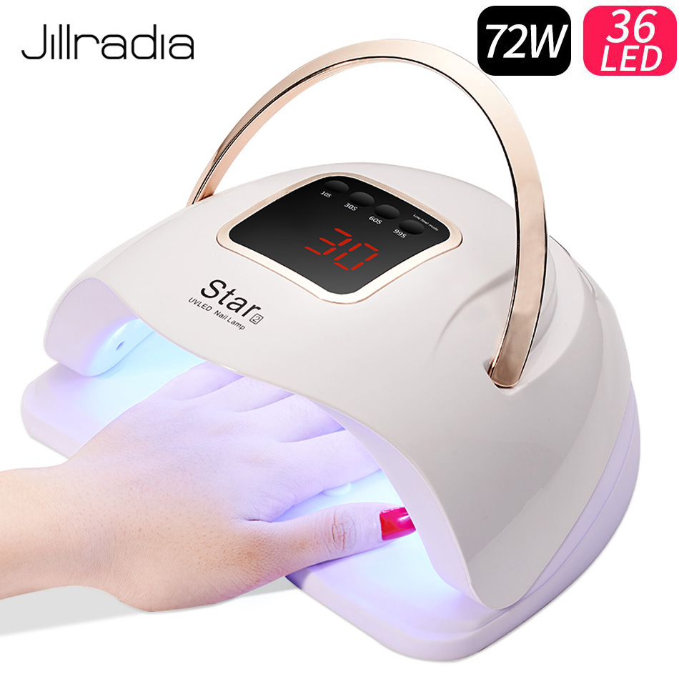 Jillradia 72W Nagel Lamp Manicure UV LED Nagel Droger Voor Curing Alle Gels Ijs Lamp Voor Professionele Nail Art DIY Tools