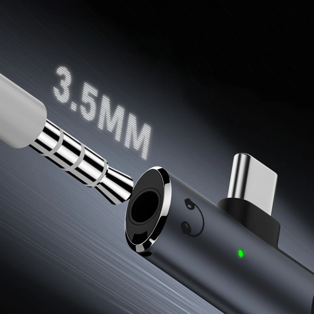 2 en 1 conector de carga de auriculares tipo C adaptador de Audio auxiliar PD100W USB C a 3,5mm suministros de conector de auriculares HiFi
