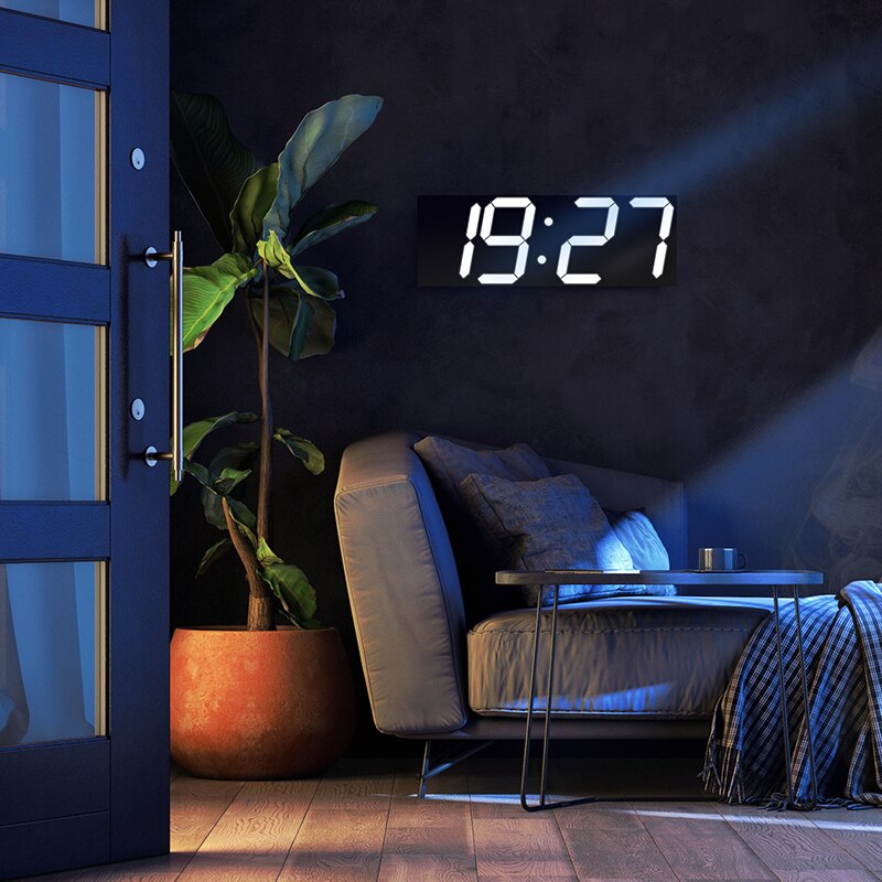 Reloj despertador Digital LED 3D, reloj de pared tridimensional, colgante, calendario de mesa, termómetro, muebles de reloj electrónico