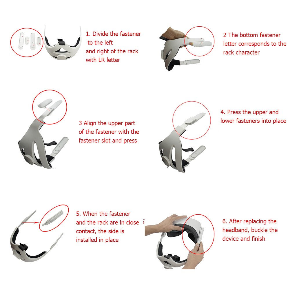 For Oculus Quest Halo Strap Adjustable Ergonomic VR Elite Strap Comfort Improve Supporting Forcesupport Virtual Reality Acces