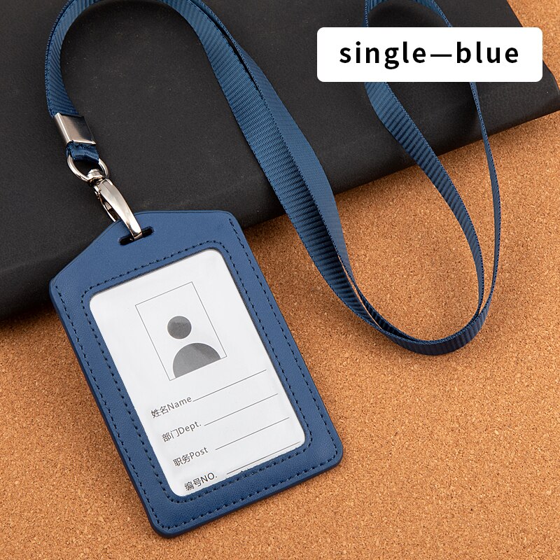 Leather student access Card Holder Employee Name ID Card Cover Metal Work Certificate Identity Badge Business Case: 6