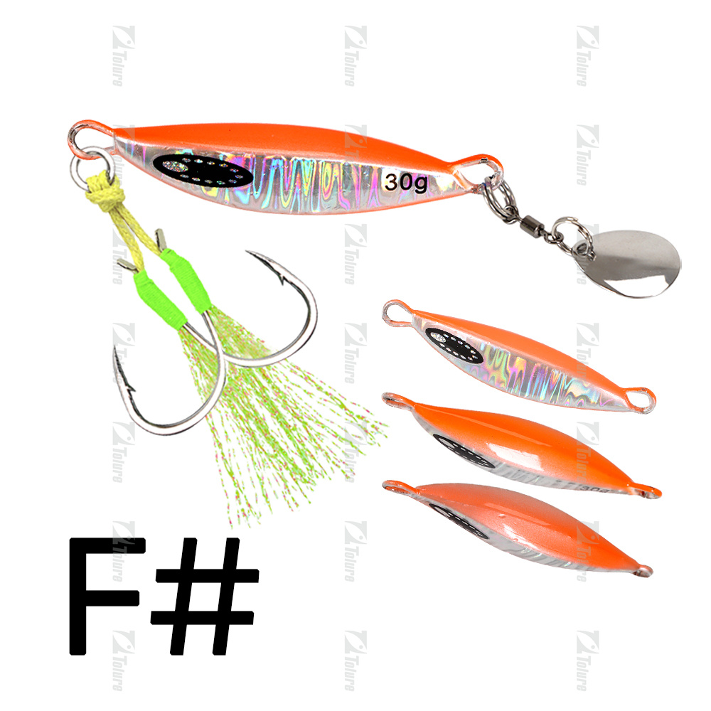 TOLU 2024 Spin Tail Metal Jig señuelo de pesca 20g 30g 40g 60g Spinner Shad Metal Vib Casting Shore Jig cebo hoja de cobre cuchara lubina: 40 mm / Beige