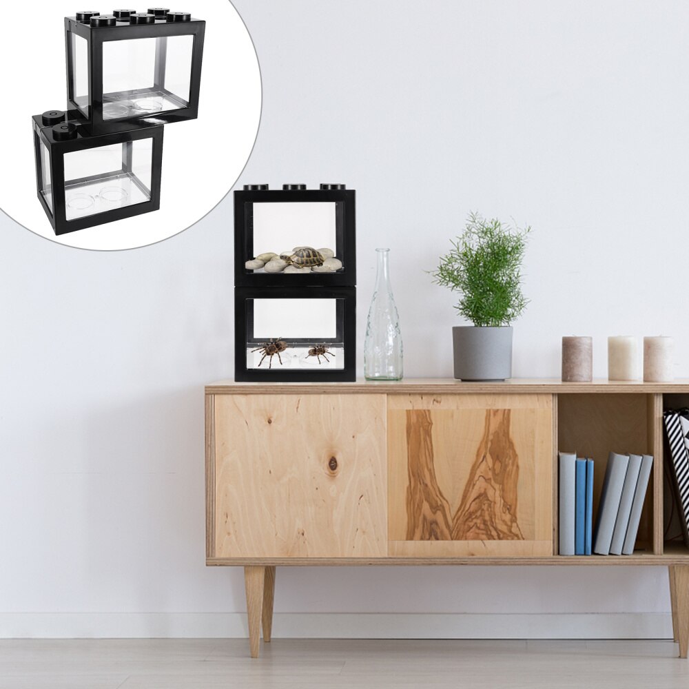 2pcs Mini Fish Tank Multi-function Aquarium Desktop Fish Tank Home Office Decor