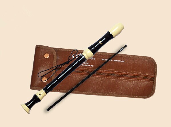 8 huller tysk alt sort plast blokfløjte f nøgle tysk stil 8 huller klarinet med læder taske fløjte