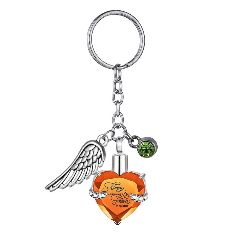1PC Bunte Herz knapp aufbringen Feuerbestattung Asche Schmuck Keychain Haustier Denkmal Hund Katze Urnen DIY Liefert: 8