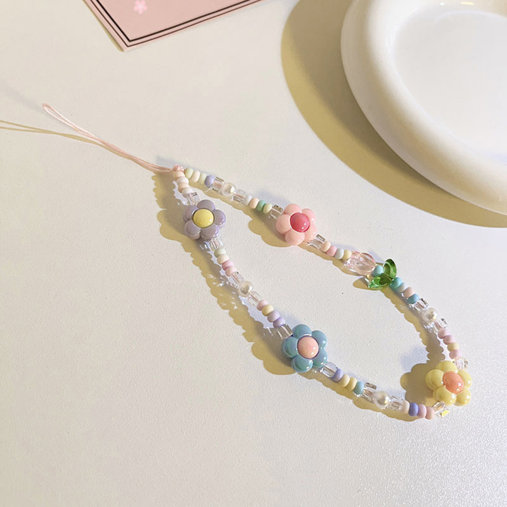 Cordón para teléfono móvil de Color, correa para la muñeca, cadena de mano para mujer, funda corta antipérdida para teléfono móvil, bonito cordón, colgante para llave: Amarillo / dorado