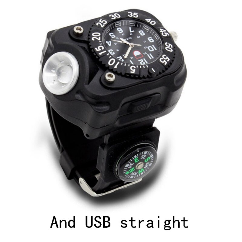 Wrist Light LED 200 Lumen Bright IPX7 Waterproof USB Rechargeable Watch Flashlight Torch Lights For Car