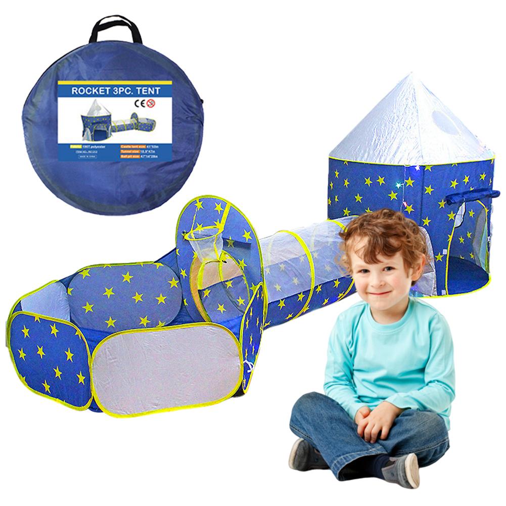 Children&#39;s 3 In 1 tent spaceship tent space yurt tent game house Rocket ship Play Tent Ball pool