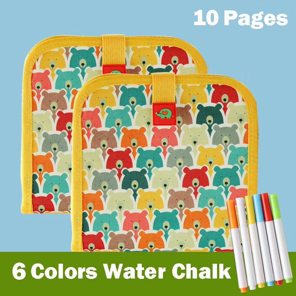 3 stil sletbart magnetisk vand skrivning tegning maleri bog tavle pen doodle legetøj børn: Bær 10 sider