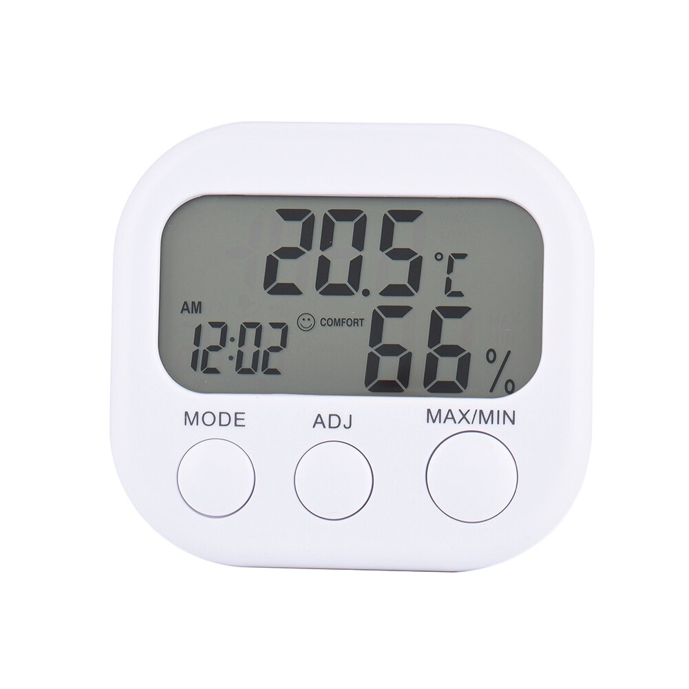 Mini Digital Clock Home Office Thermometer Hygrometer Indoor Temperature Humidity Meter Time Monitor Desk Digital Clock: Default Title