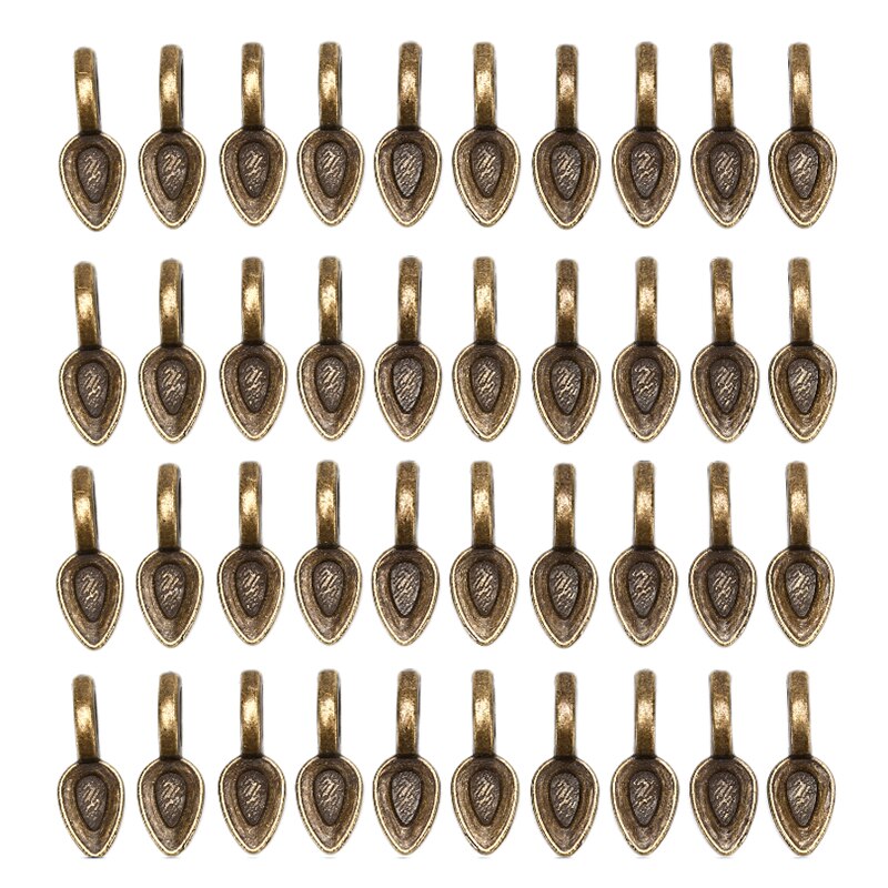 50pcs Glue On Flat Pad Bails Pendants Charms Connector Jewelry Making 21*8mm Connector Hanger for Jewelry Making