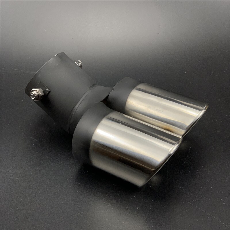 Car Styling Exhaust Pipe Tube Case For SEAT Ibiza Leon Toledo Arosa Arona Alhambra Exeo FR Supercopa Mii Altea Cordoba cupra: A type Bent Silver