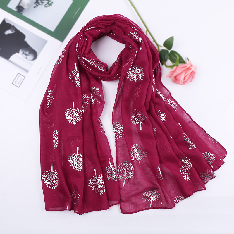 Vrouw Moslim Katoen Hijab Glitter Sjaal Zilver Boom Tulbanden Voor Vrouwen Shimmer Shawl Wrap Plain Hoofd Wraps Islamitische Sjaals Stola: Dusty Roze
